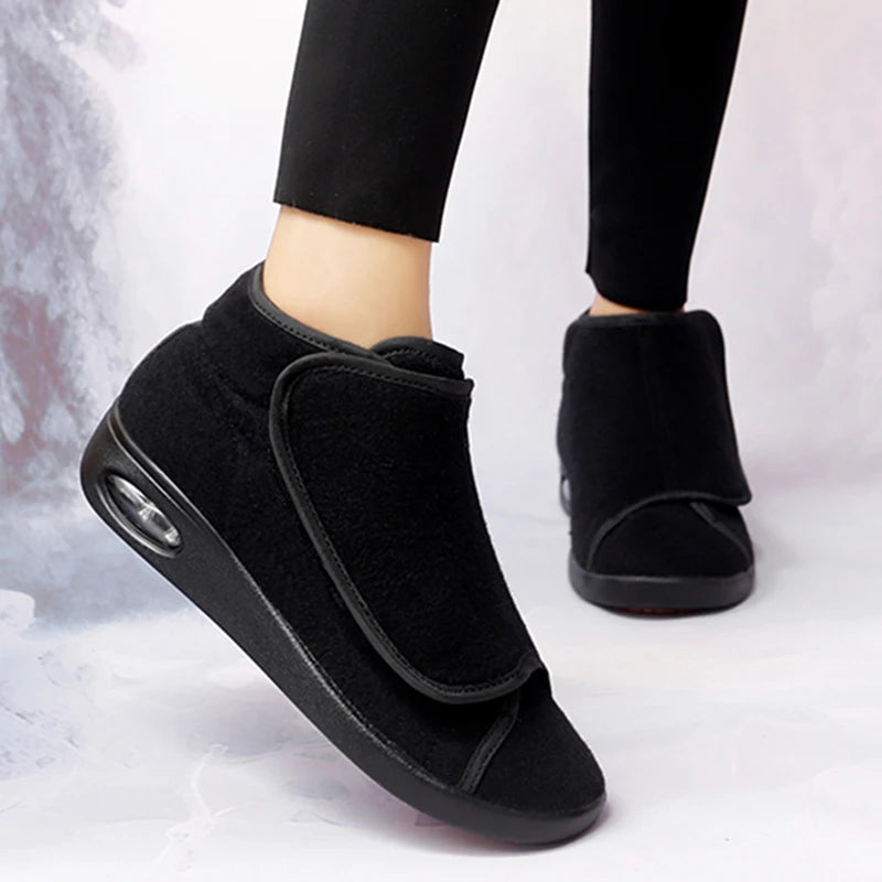 Bottine orthopédique femme pieds gonflés, confort diabétique