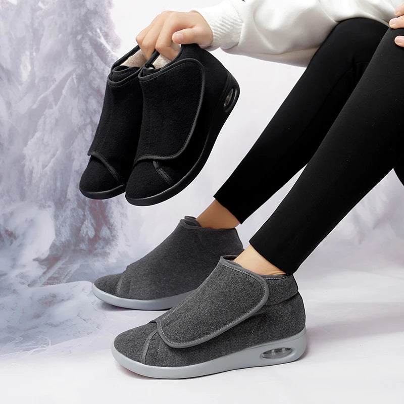Bottine orthopédique femme pieds gonflés, confort diabétique Image