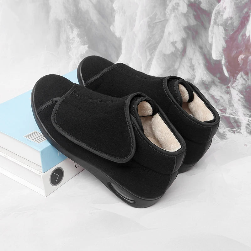 Bottine orthopédique femme pieds gonflés, noir