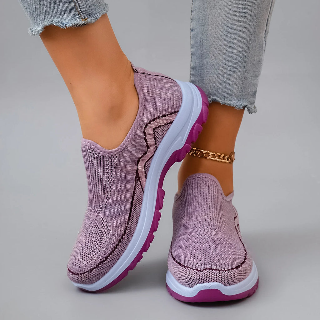 Chausson orthopédique femme à enfiler, légère et semelle souple