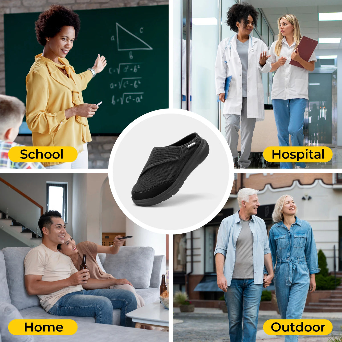 Chausson orthopédique femme pieds larges, soutien de voûte