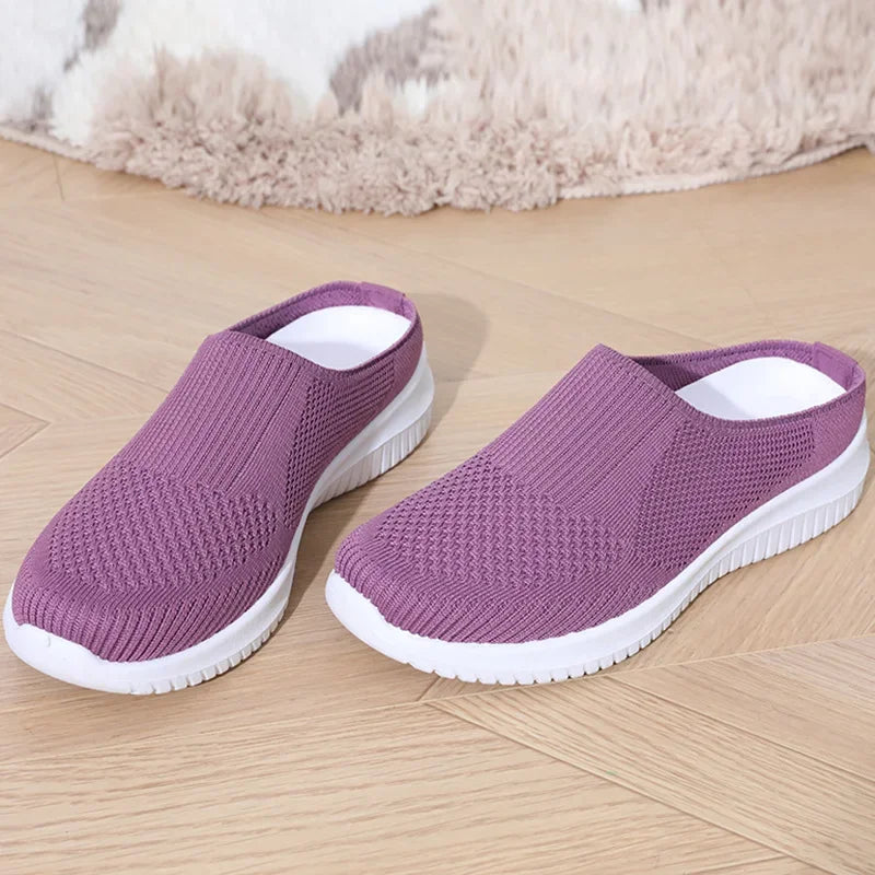 Chausson orthopédique femme à talon ouvert, violet