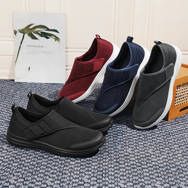 Chaussure orthopédique pieds larges, velcro et confort doux