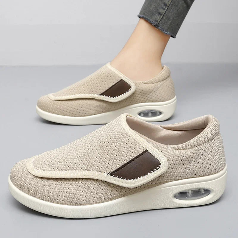 Chaussure orthopédique pieds larges et œdémateux, velcro réglable diabétique