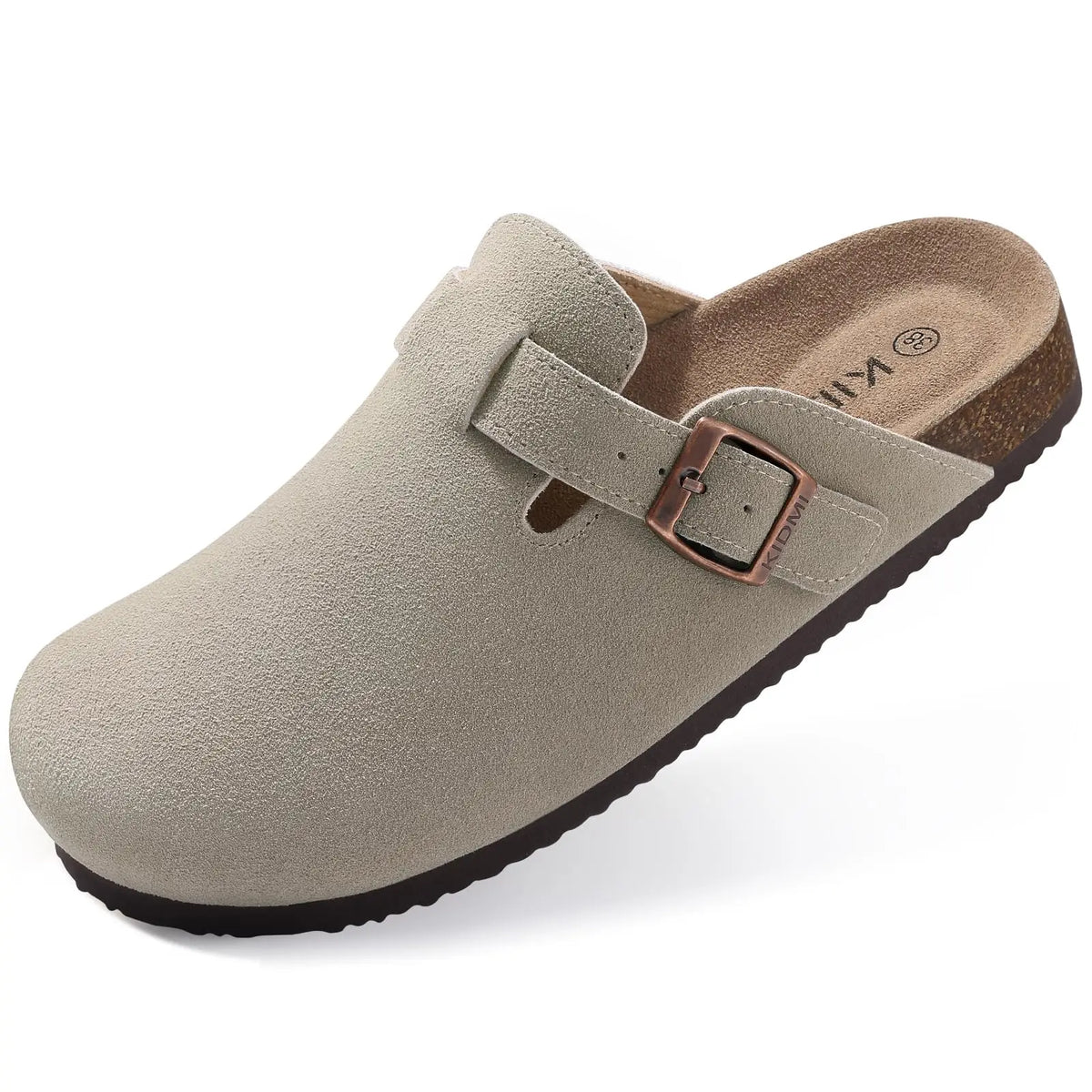 Mule orthopédique femme en daim, gris