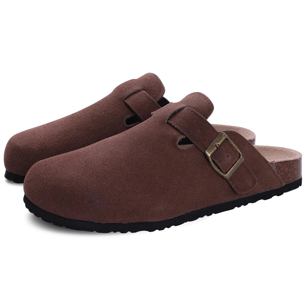 Mule orthopédique femme en daim, rouge