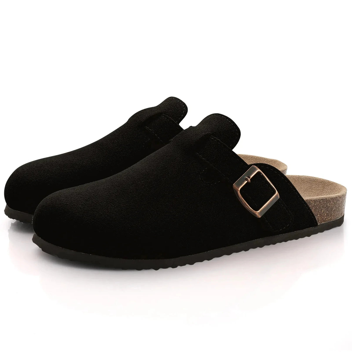 Mule orthopédique femme en daim, noir