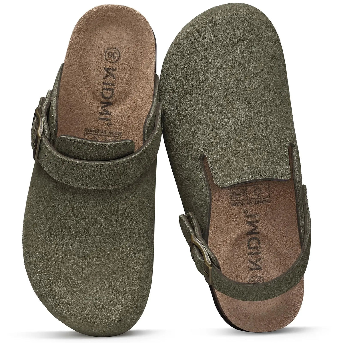 Mule orthopédique femme en daim, vert Image