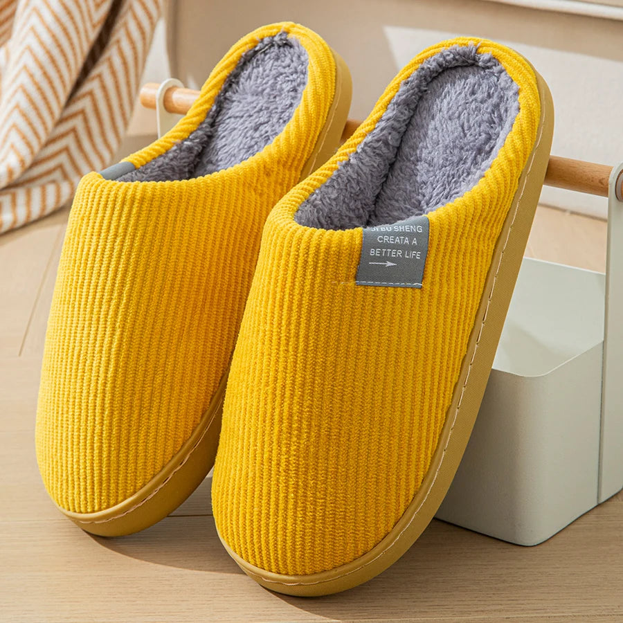 Pantoufle orthopédique femme semelle épaisse, jaune