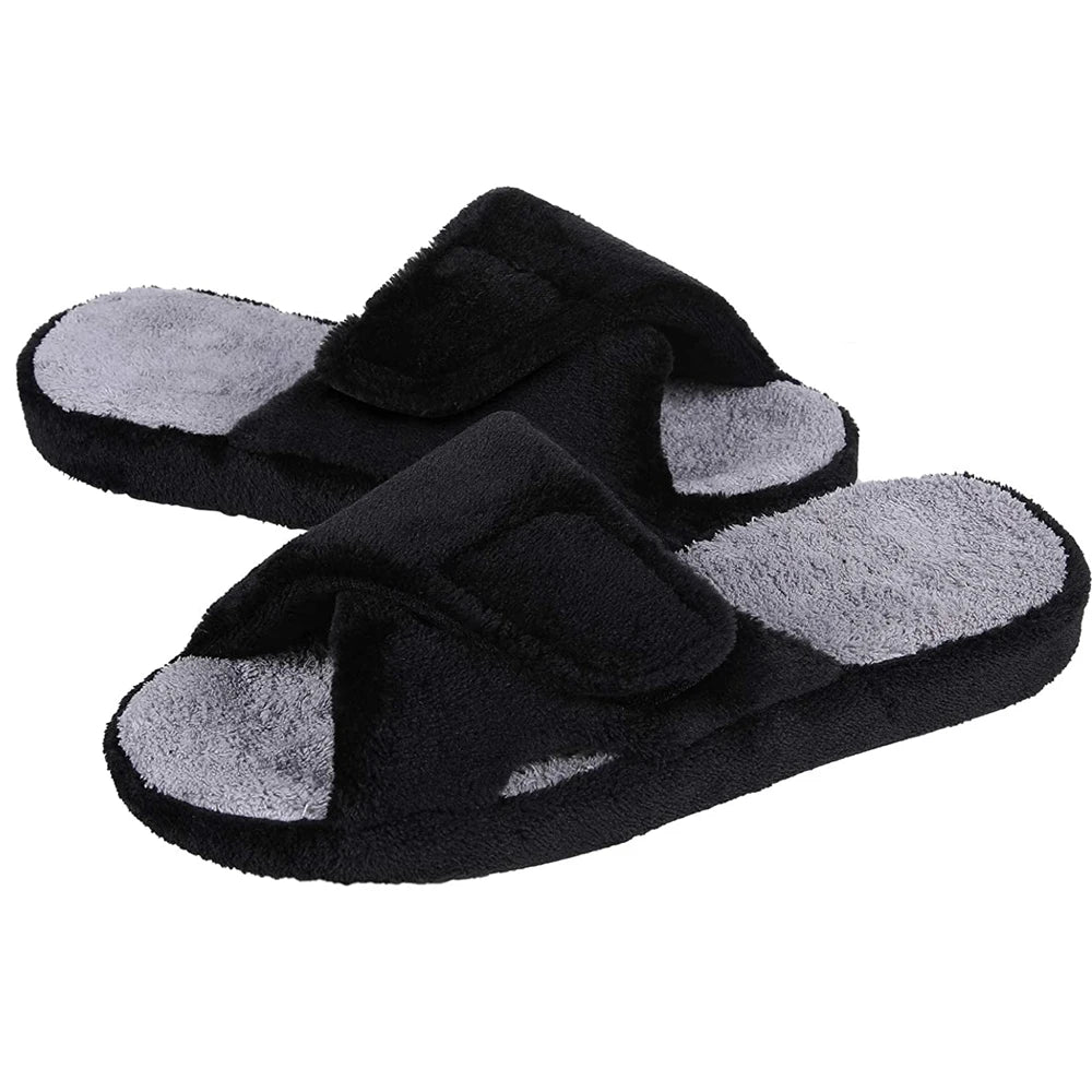 Pantoufle orthopédique femme pour fasciite plantaire, noir Image
