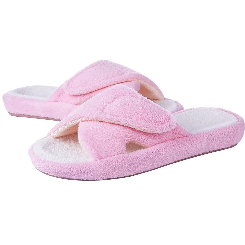 Pantoufle orthopédique femme pour fasciite plantaire, rose clair