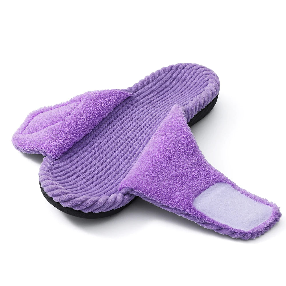 Pantoufle orthopédique femme mémoire de forme, bride réglable