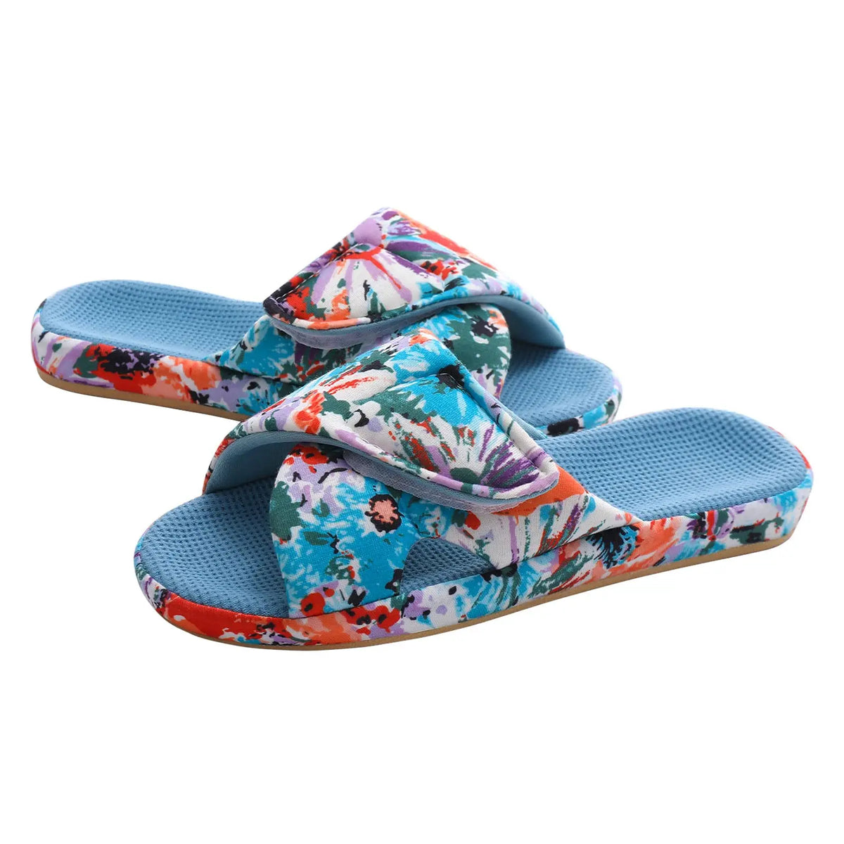 Pantoufle orthopédique femme mémoire de forme, bleu