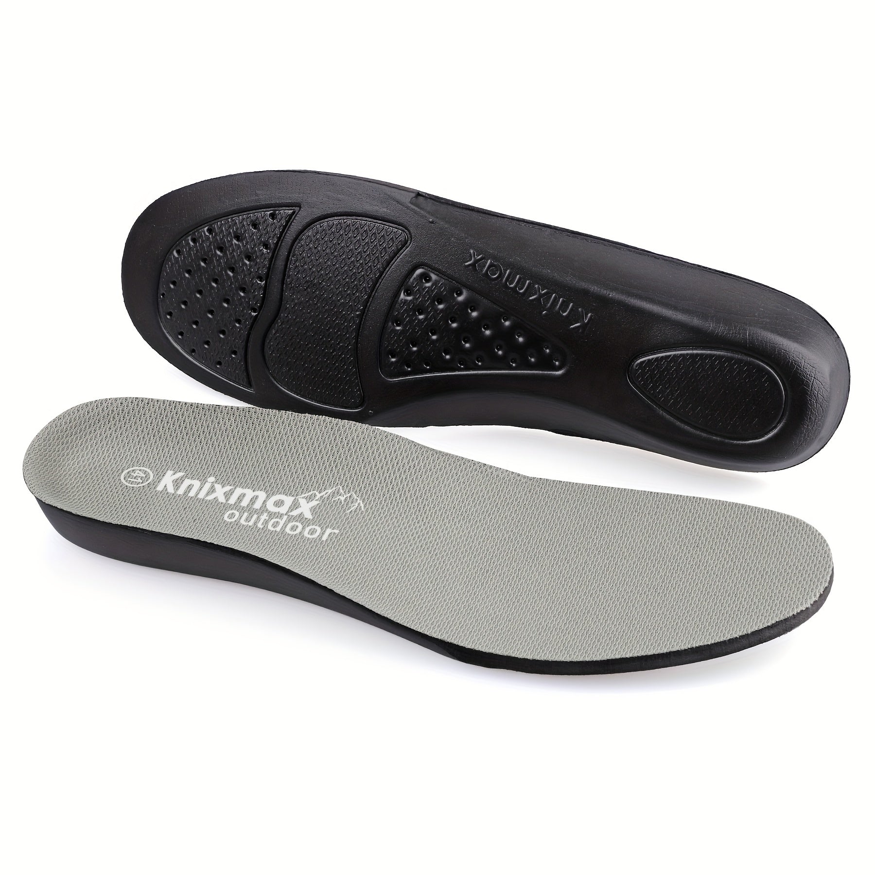 Knixmax Semelles de sport pour hommes semelles de remplacement pour femmes plates confortables baskets semelles de course lgres mode confortables semelles de sport dextrieur semelles en mousse  mmoire de forme EVA GrisNoir