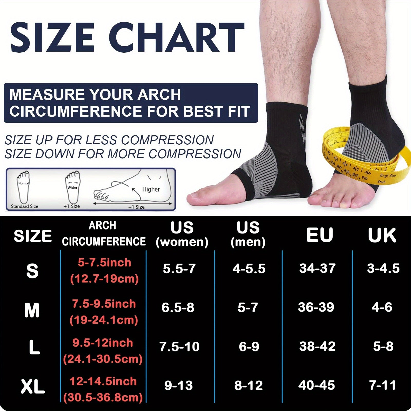 Chaussettes de soutien pour pieds et chevilles pour femmes et hommes manchon de compression sans orteils avec support de vote plantaire et cheville bande de stabilisation pour la course et les activits sportives  Confortables et respirantes