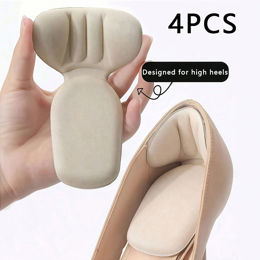 4pcs Coussinets de talon doux en ponge en forme de T pour femmes coussinets autoadhsifs rglables demitaille pour talons hauts