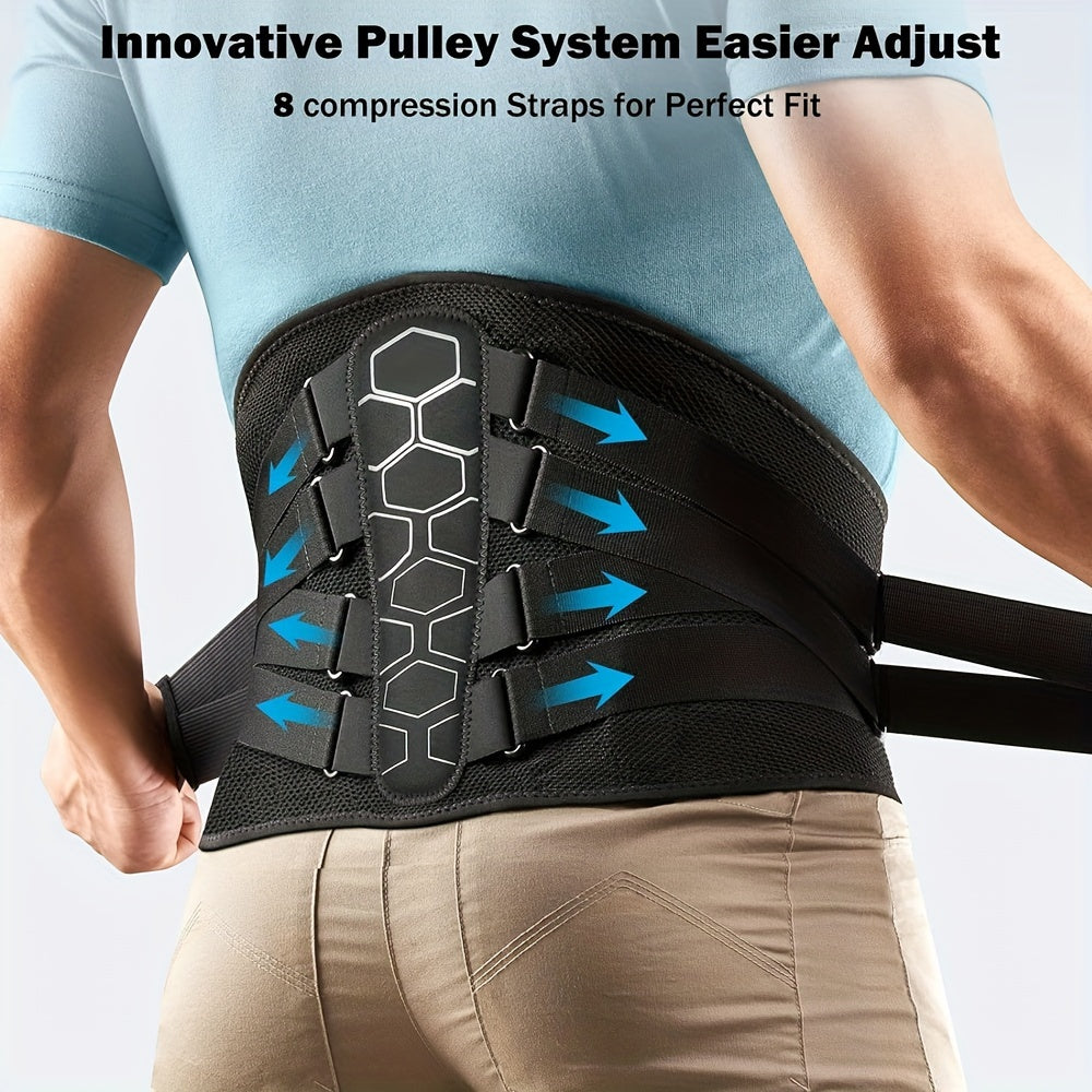 Ceinture de soutien lombaire pour moto avec systme de poulie ceinture de soutien lombaire pour hommes et femmes avec coussin lombaire conception ergonomique et respirante