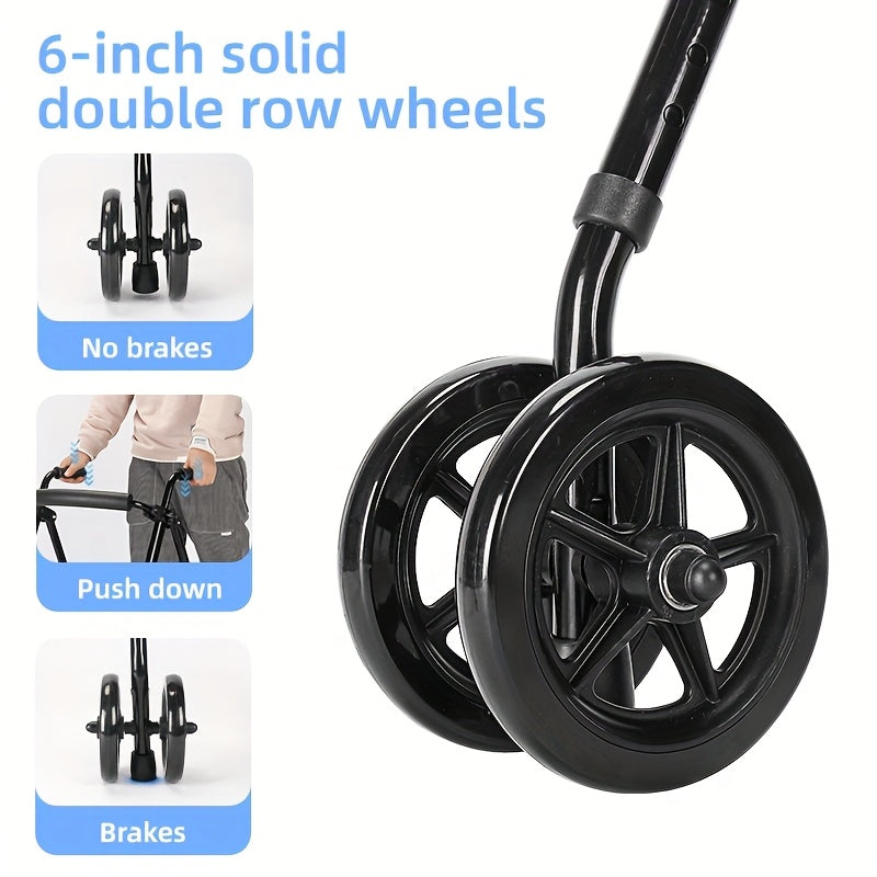 1 chariot de courses pour personnes ges  4 roues dambulateur de mobilit chariot de mobilit dextrieur dambulateur pliable avec sige aide  la marche dambulateur de rangement de grande capacit avec dossier roues directionnelles en option 