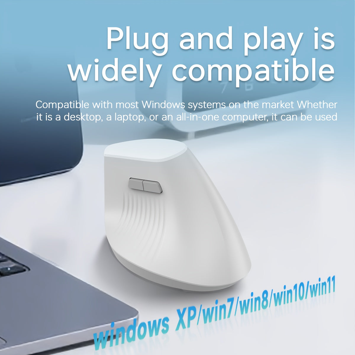 Souris sans fil ergonomique AJAZZ I300 prise verticale conception antidrapante longue autonomie de batterie 400 mAh double mode 24G  Bluetooth idale pour un usage de bureau