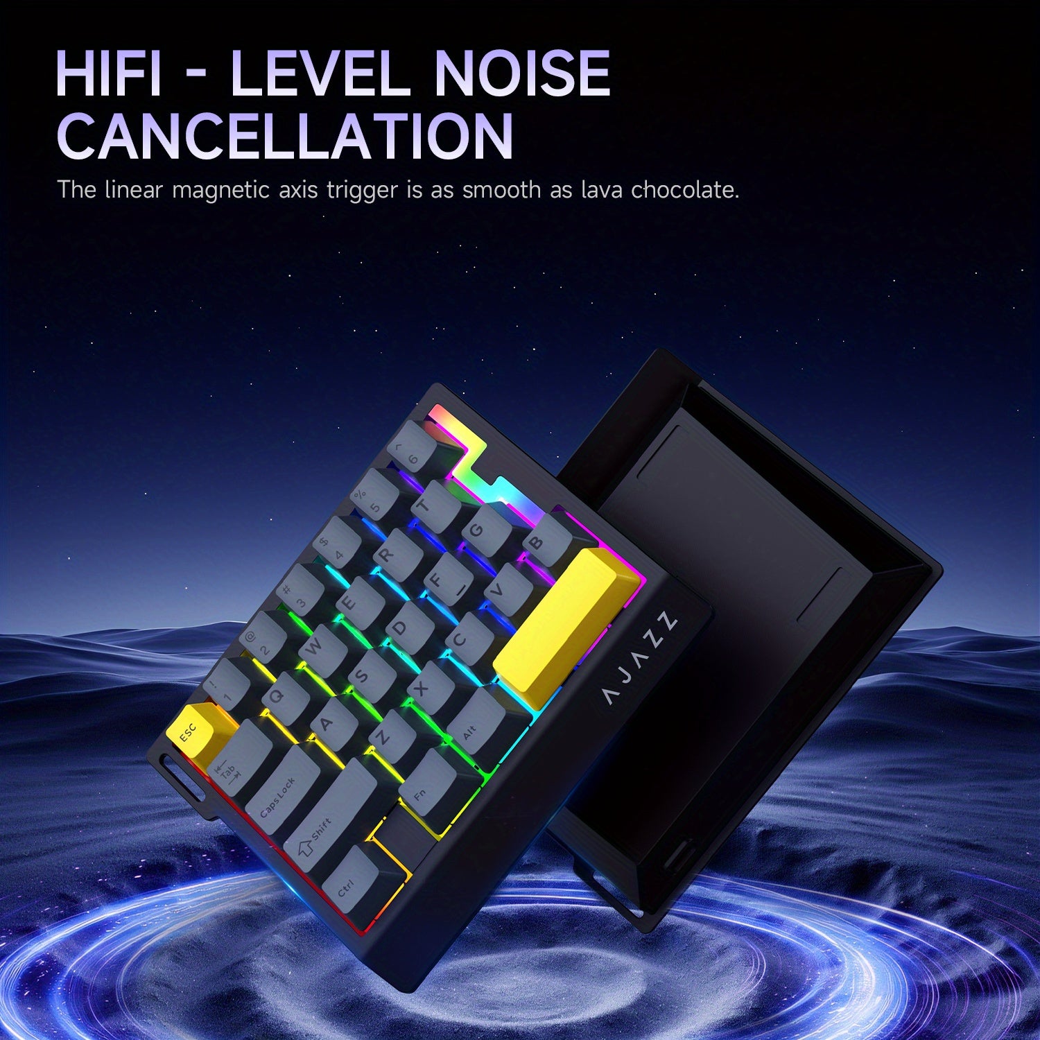 Clavier AJAZZ AK029  interrupteurs magntiques filaires  une main  Disposition 29 touches avec reposepoignet ergonomique  Interrupteur magntique de jeu phare  HIFI  Taux de polling 8000Hz faible latence de 0125 ms  clairage RVB clatant 