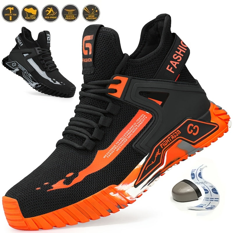 Chaussures de travail de sport tendance double conception embout en acier antichute antiperforation lgeres coussin dair en caoutchouc super confortables