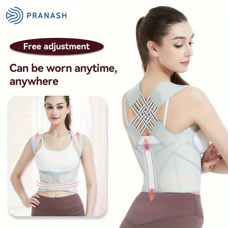 Corset de Soutien Postural Rglable pour Femmes et Hommes Soutien Haut du Dos en Tissu Jacquard Respirant Soutien du Bas du Dos et des paules Invisible sous les Vtements pour Bureau Maison Yoga Usage Quotidien