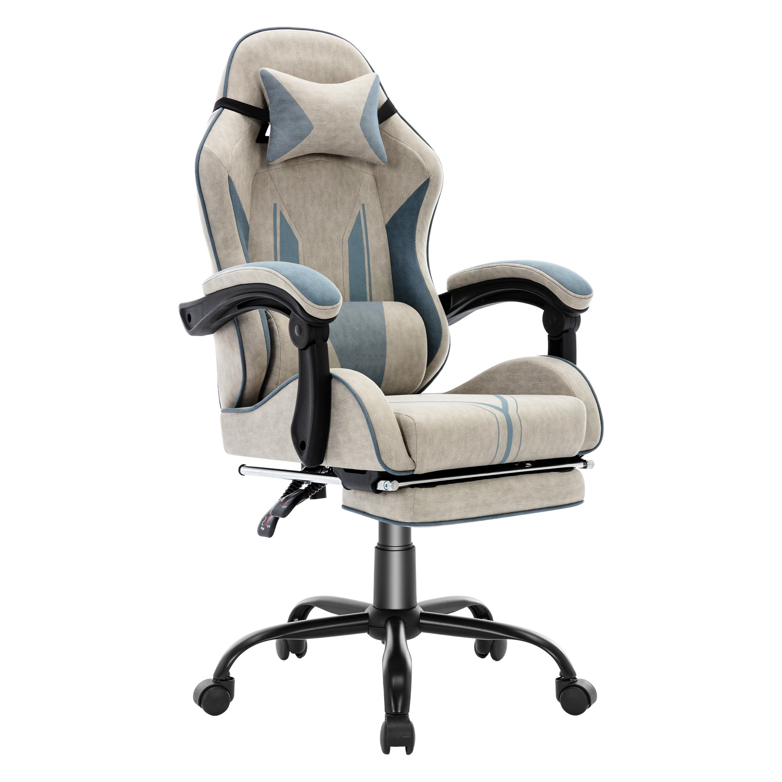 Fauteuil de gaming fauteuil dordinateur fauteuil de bureau fauteuil de course fauteuil de bureau fauteuil pivotant fauteuil de gamer mignon fauteuil ergonomique avec reposepieds et support de dossier fauteuil pour adulte gris