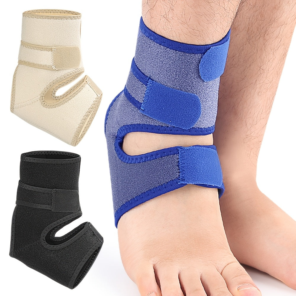 1pc Chevillre de sport de compression ajustable sangle de soutien respirante  cheville ouverte avec coussin de talon en silicone convient aux hommes et aux femmes