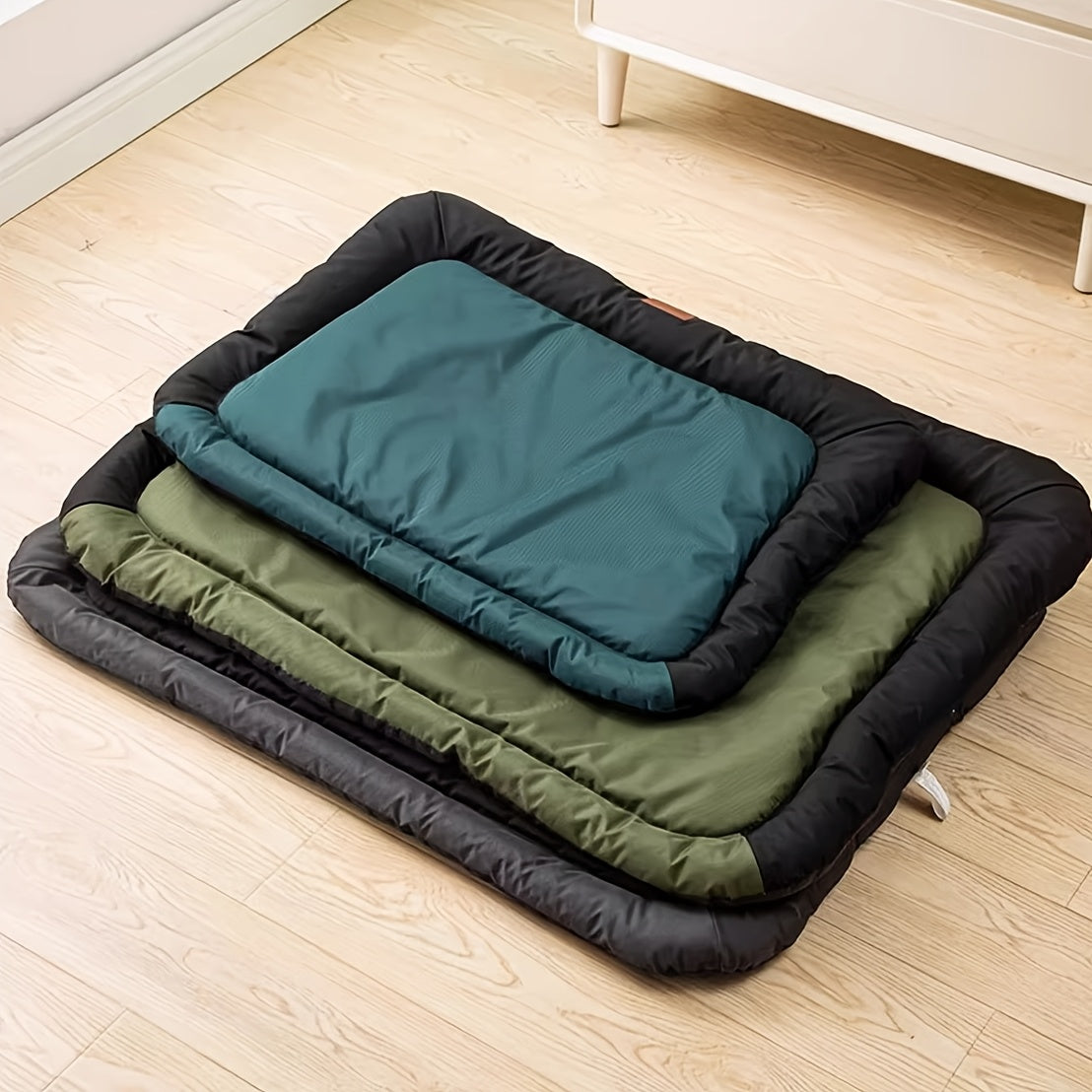 Panier Universel pour Chien Toutes Saisons  Rsistant aux Dchirures pour Petites et Grandes Races Chaud en Hiver Vert et Noir Garnissage en Fibre de Polyester Pas dAssemblage Ncessaire Panier Rectangulaire Durable pour Chien