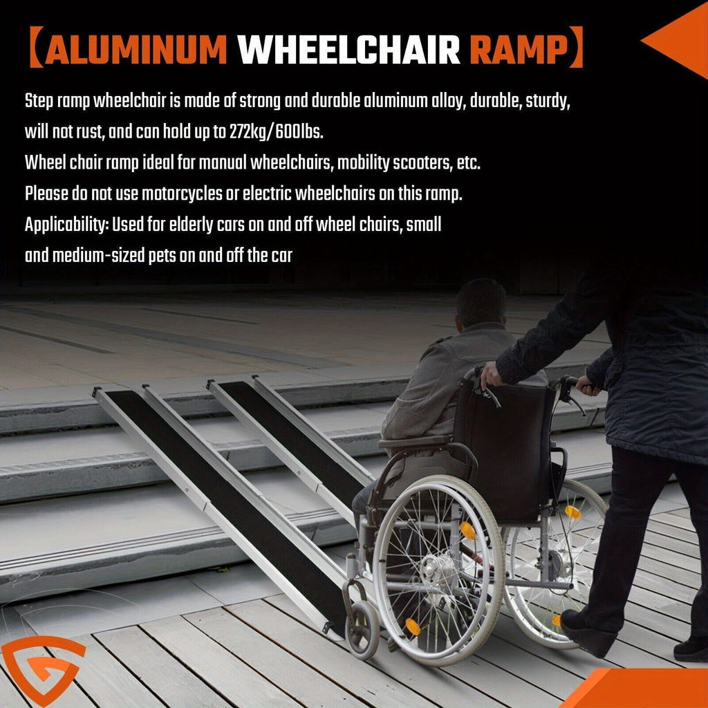 Rampe Pliable Portable en Aluminium Tlescopique et Aide  la Mobilit Pliable  4 Roues en Alliage dAluminium avec Sige et Dossier