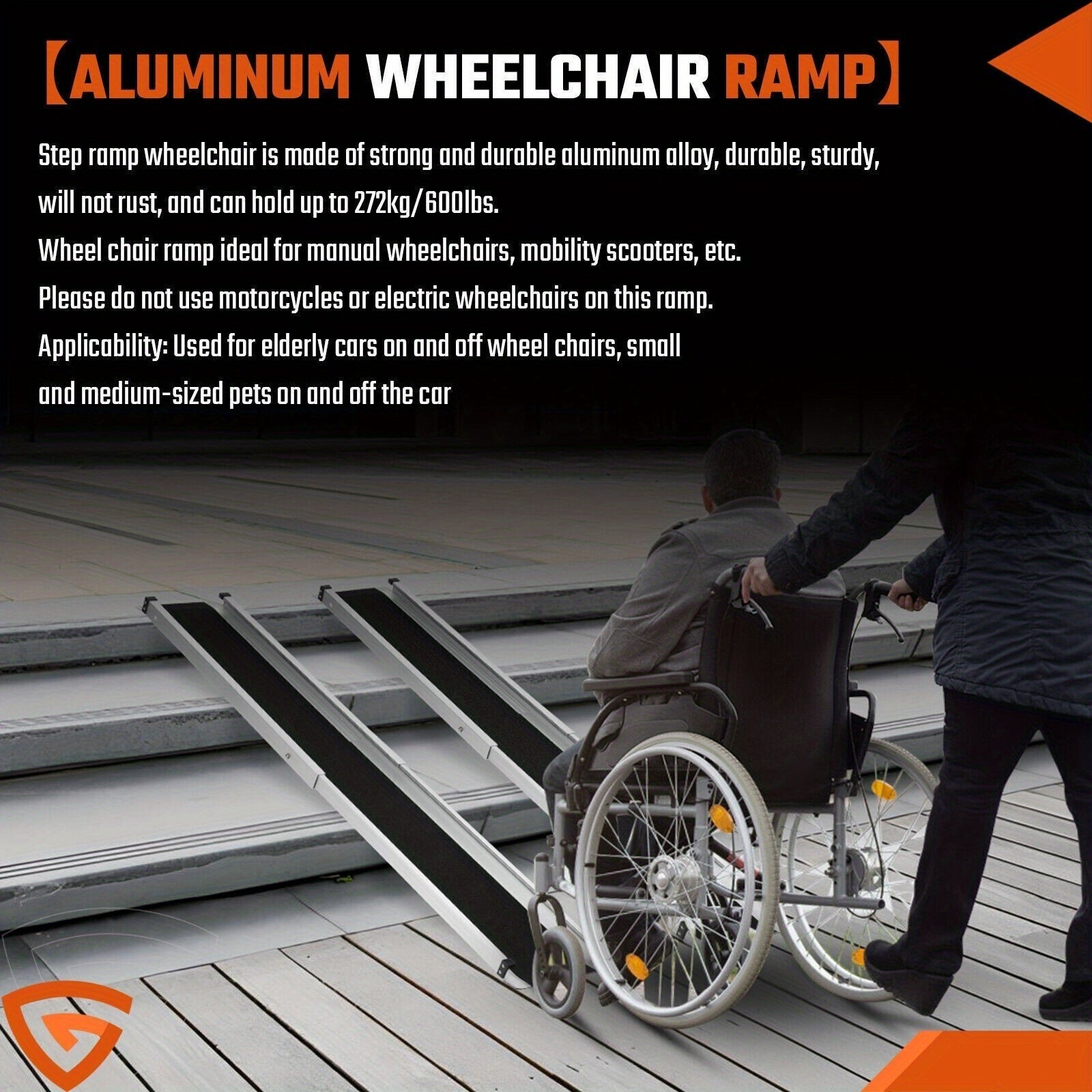 Rampe Pliable Portable en Aluminium Tlescopique et Aide  la Mobilit Pliable  4 Roues en Alliage dAluminium avec Sige et Dossier