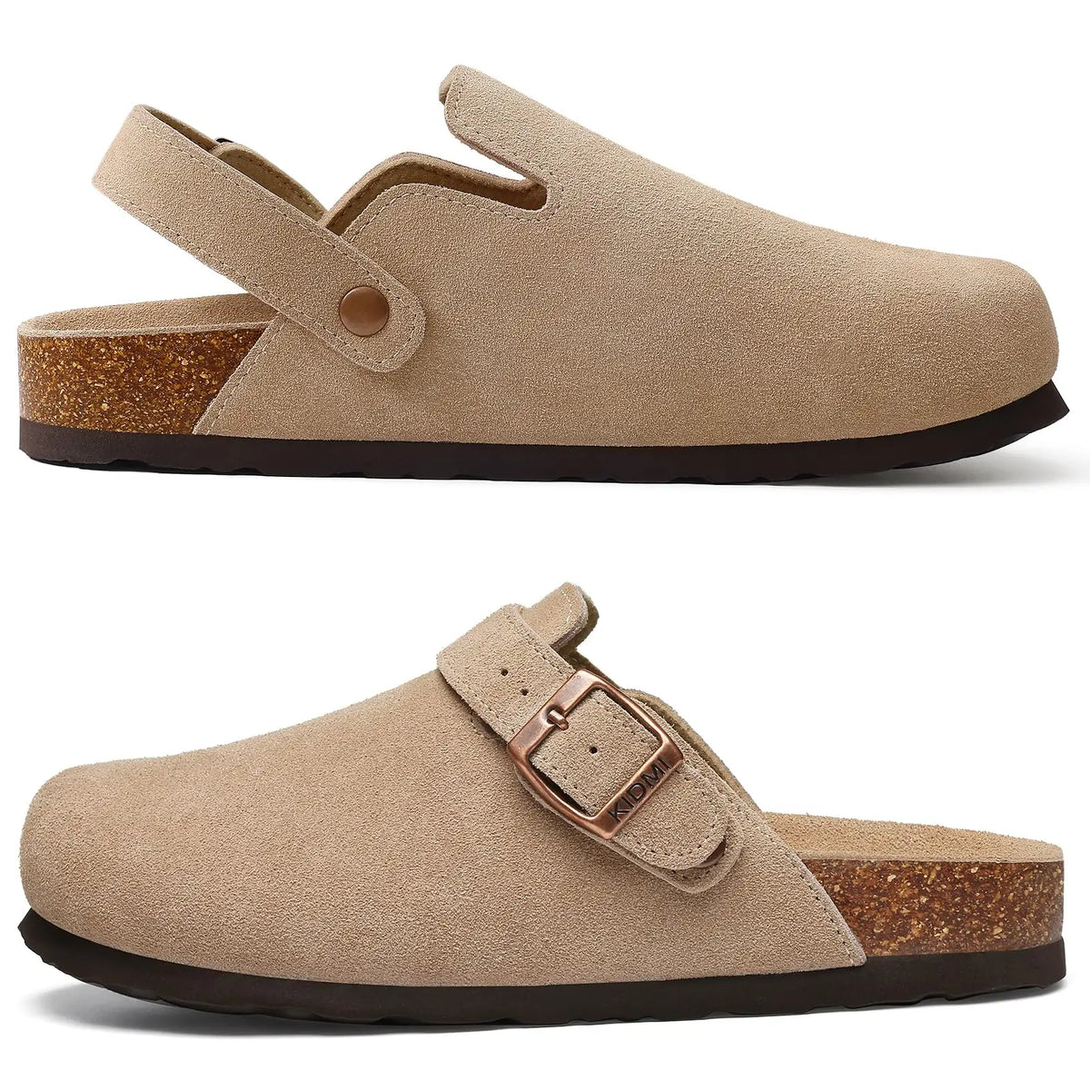 Sabot orthopédique femme en cuir, beige avec sangle Image