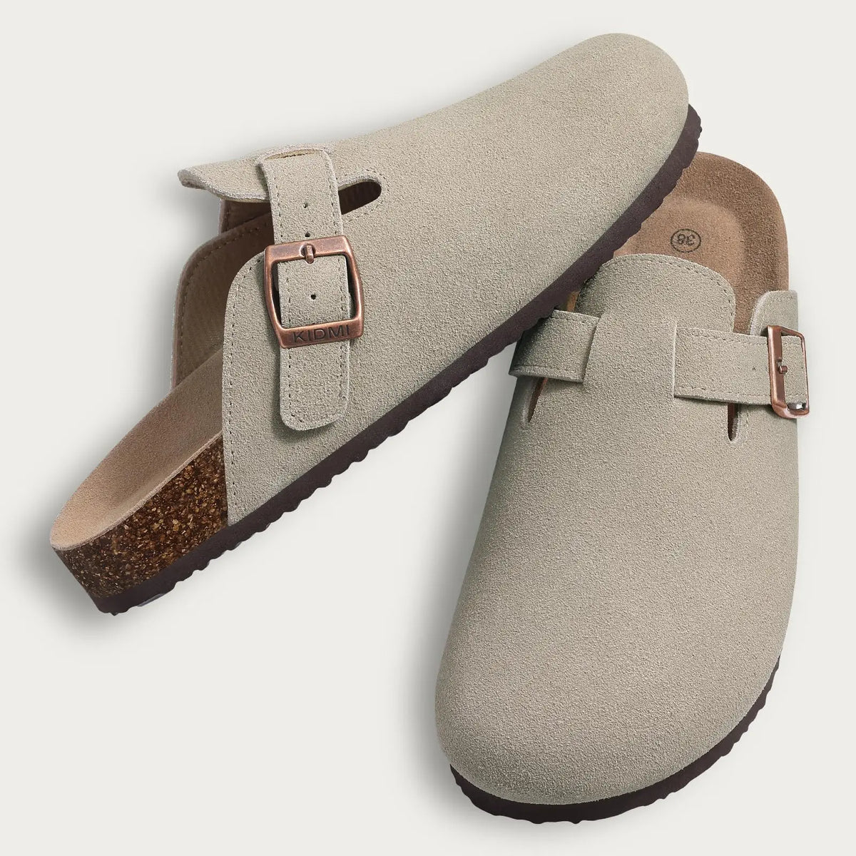 Sabot orthopédique femme en suède, blanc