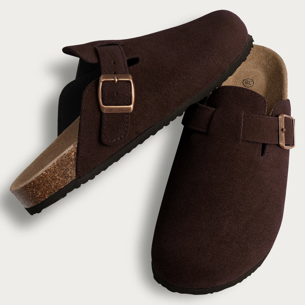 Sabot orthopédique femme en suède, marron