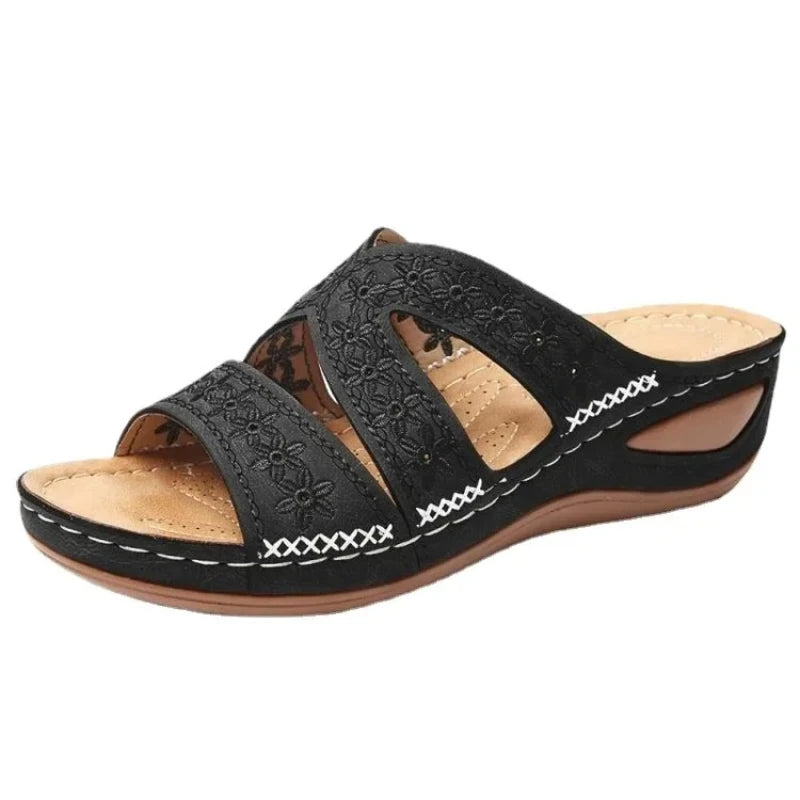 Sandale orthopédique femme compensée, confort été