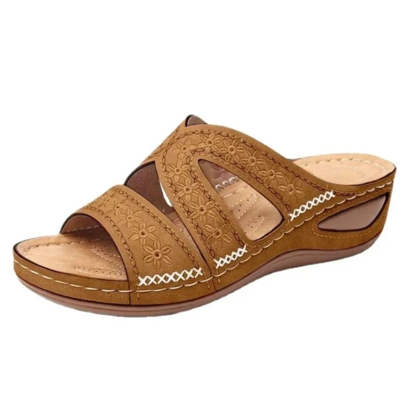 Sandale orthopédique femme compensée, confort été