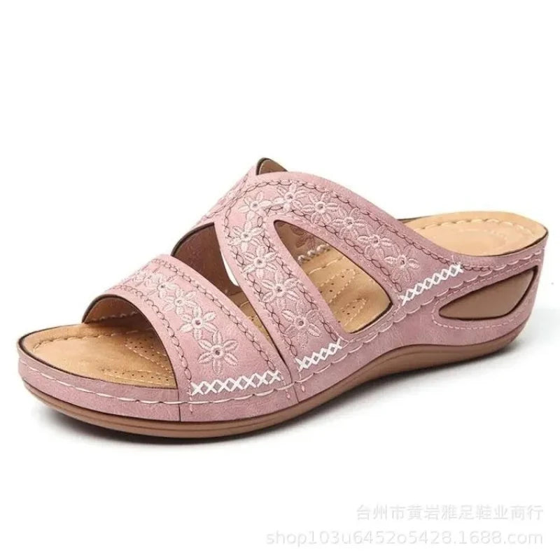 Sandale orthopédique femme compensée, confort été