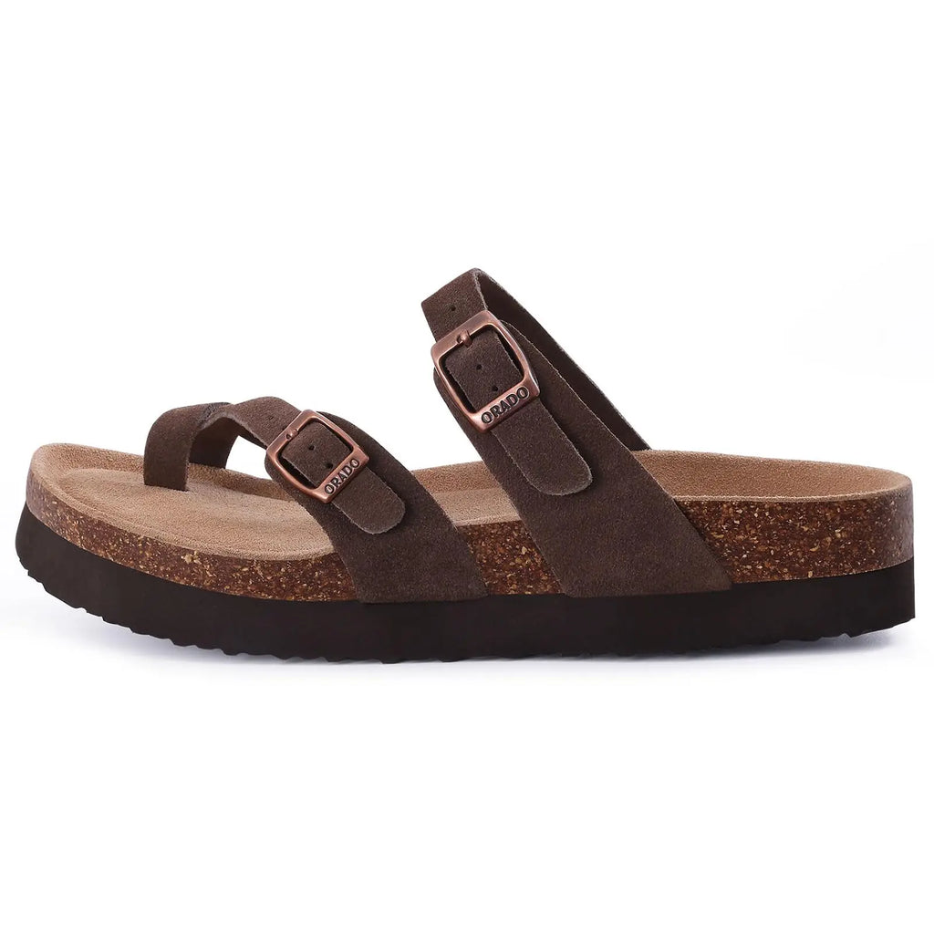 Sandale orthopédique femme fasciite plantaire, marron