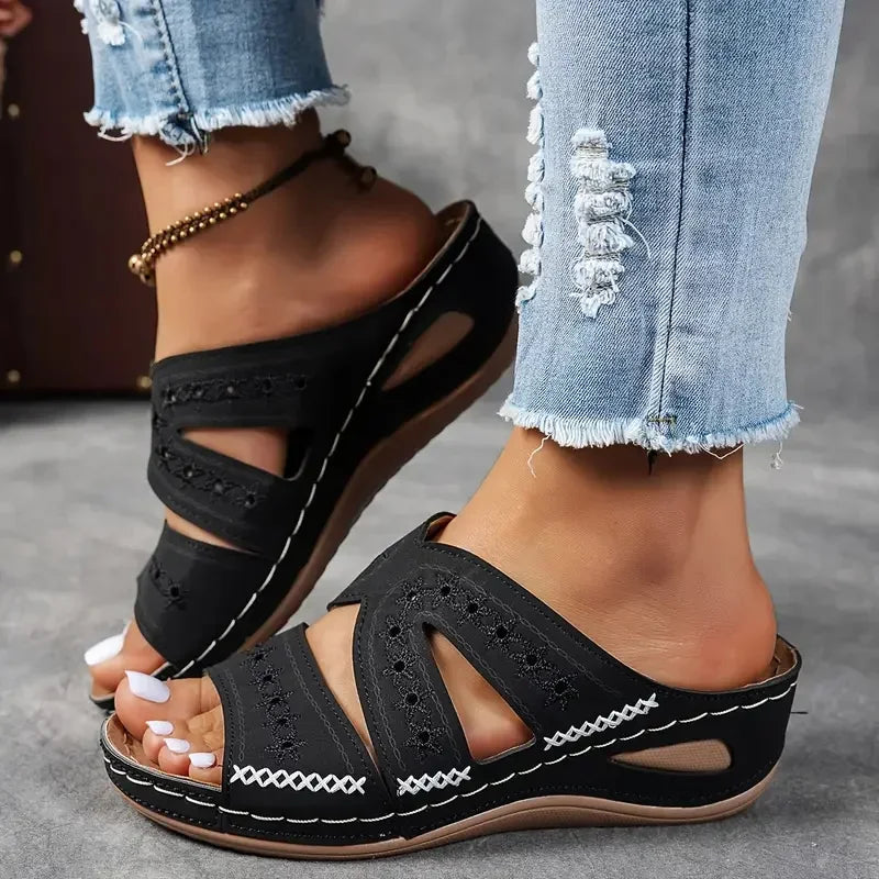 Sandale orthopédique femme été, noir
