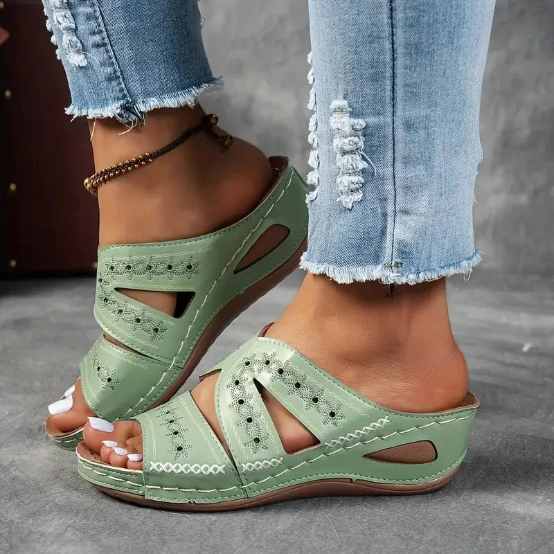 Sandale orthopédique femme été, vert