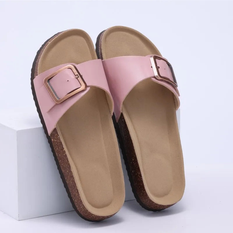 Sandale orthopédique femme liège, rose