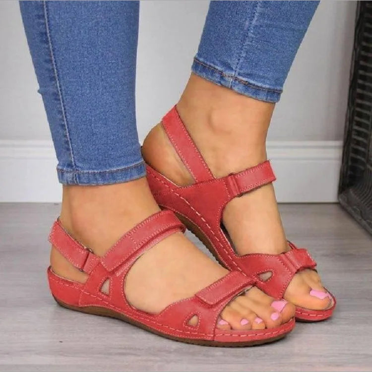 Sandale orthopédique femme plate, bout ouvert confort