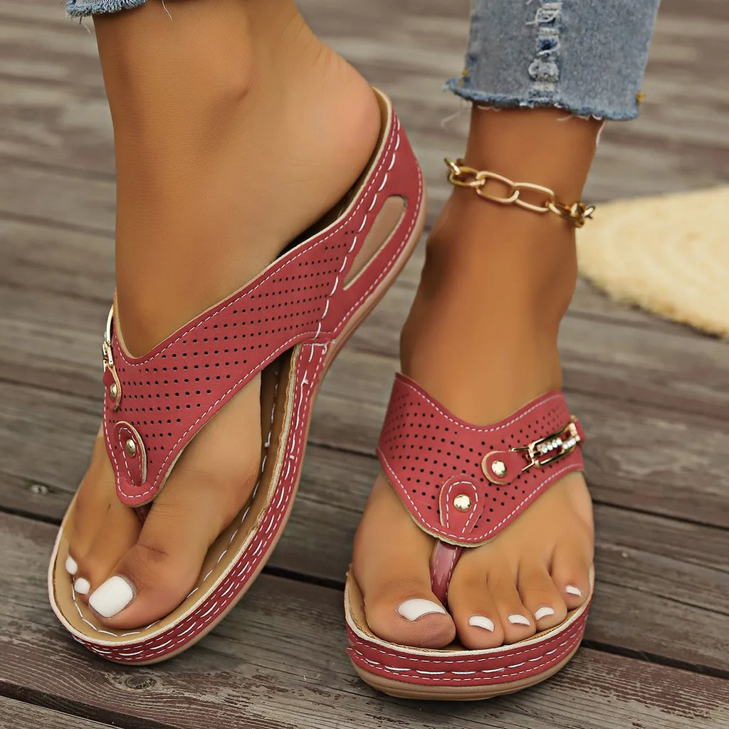 Sandale orthopédique femme, rouge