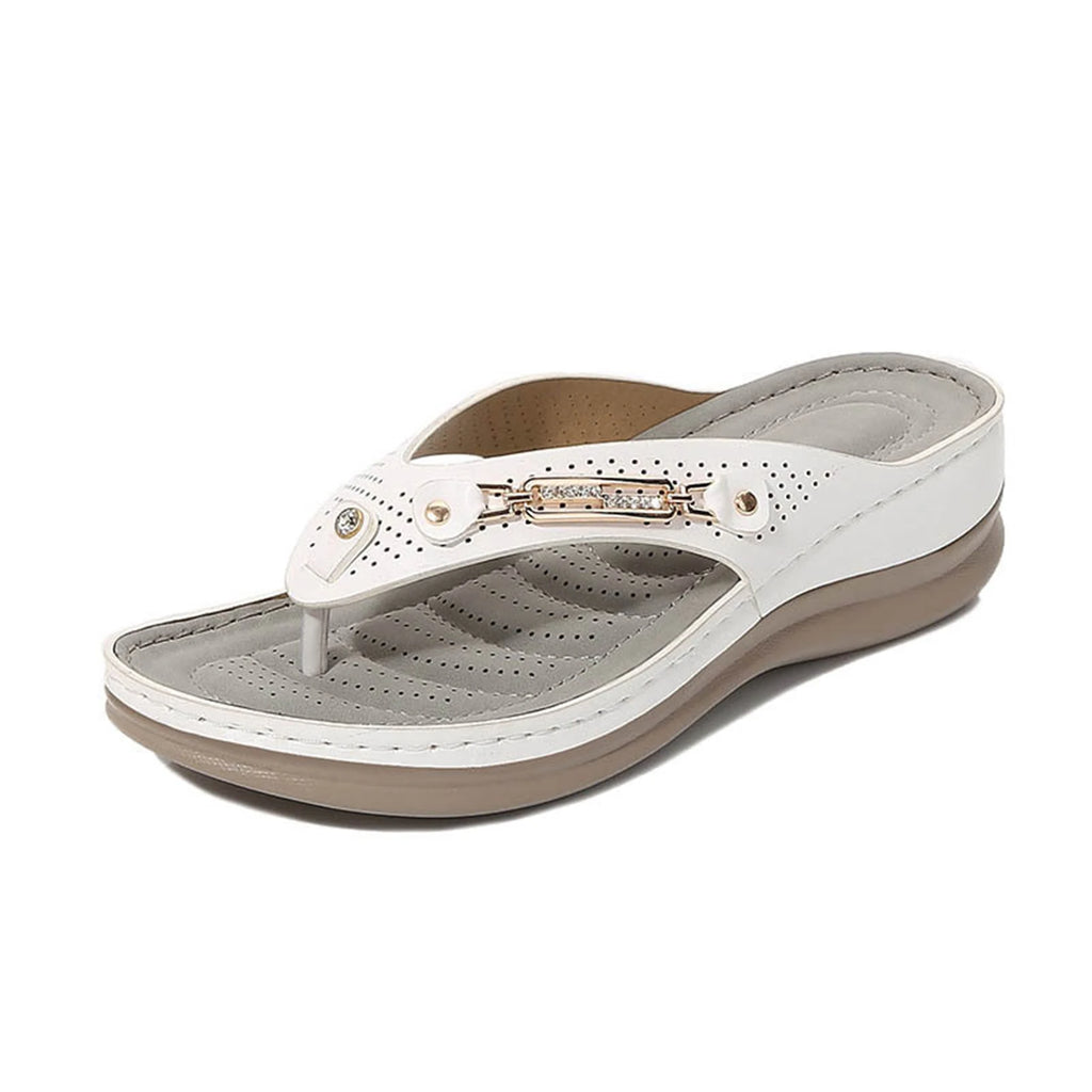 Tong orthopédique femme pour fasciite plantaire, blanc
