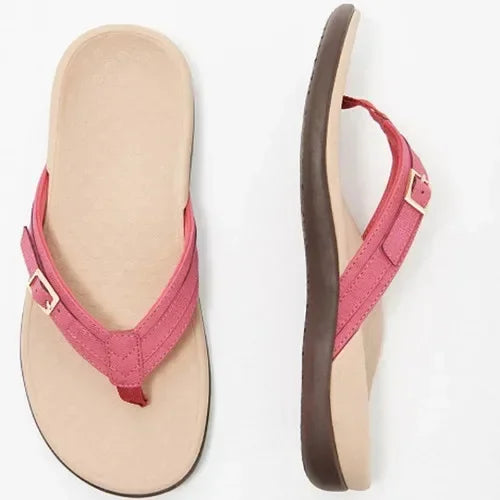 Tong orthopédique femme, rouge