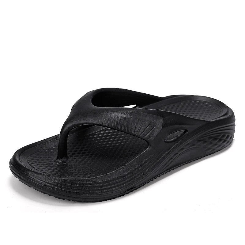 Sandale orthopédique homme à soutien de voûte, noir